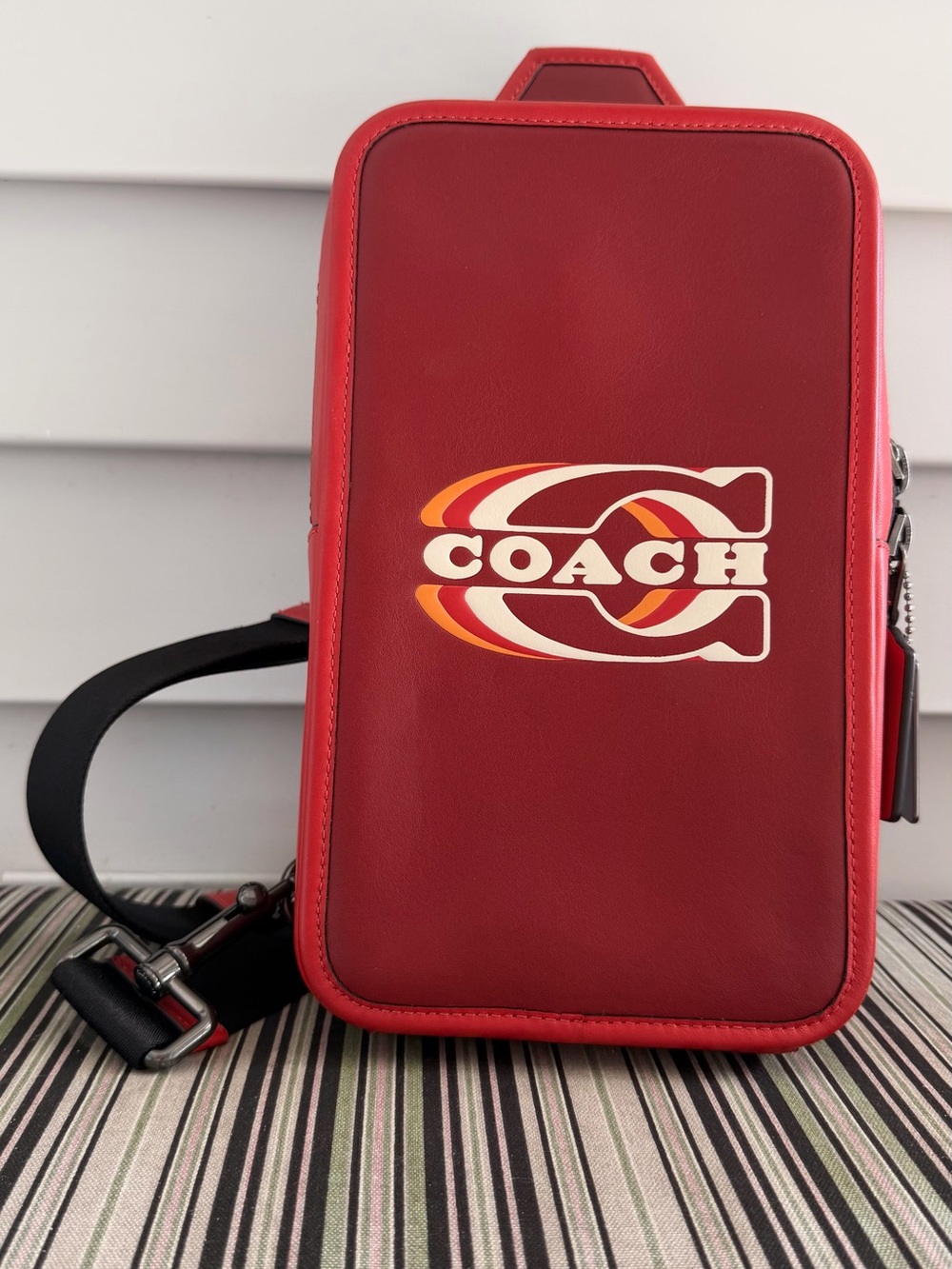 COACH Red Leather Sullivan Sling Crossbody Bag